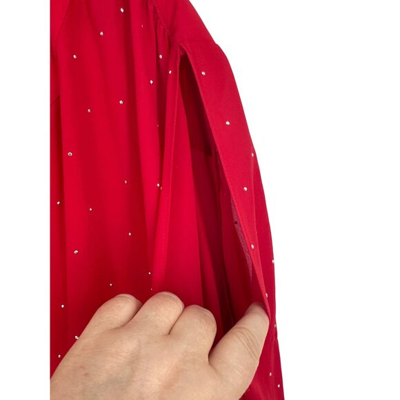 Catherines Split Long Sleeve Embellished Faux Wrap Blouse Size 3X - Picture 5 of 9